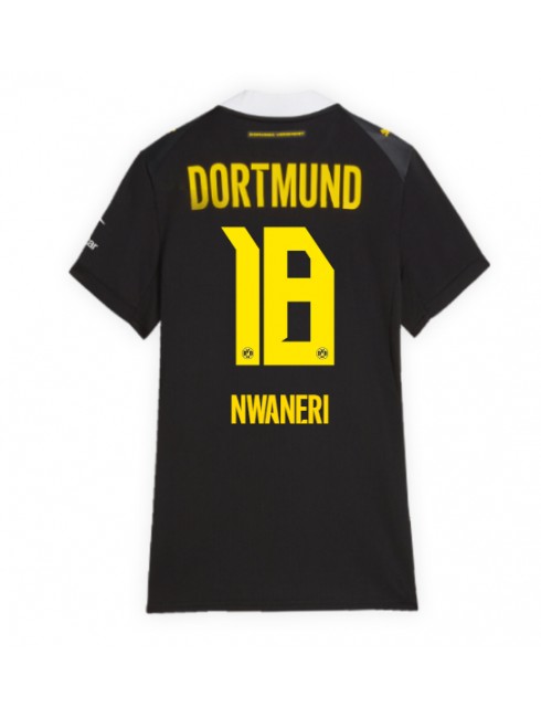 Ženski Nogometna dresi replika Borussia Dortmund Ethan Nwaneri #18 Gostujoči 2026-27 Kratek rokav Ženski Nogometna dresi replika Borussia Dortmund Ethan Nwaneri #18 Gostujoči 2026-27 Kratek rokav